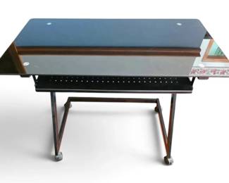 Tempered Glass Rolling Desk