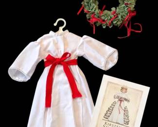American Girl Kirstens St. Lucia Gown Wreath Set Retired