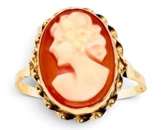 14k Gold Cameo Ring Size 5.5 2g