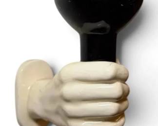 Ceramic Hand Wall Sconce Lamp with Black Light Bulb