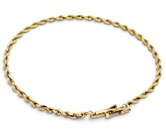 14k Gold 7 Rope Chain Bracelet 2.85g