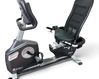 Spirit Fitness Recumbent Exercise Bike XBR55 with Mat Alarm Clock
