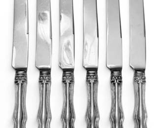 Westmorland Sterling Silver Handled Knives, George Martha Washington Pattern 389g Total
