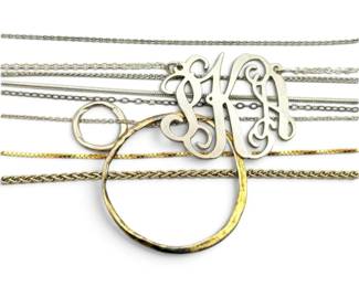 Sterling Silver Chains Necklaces 28g Total
