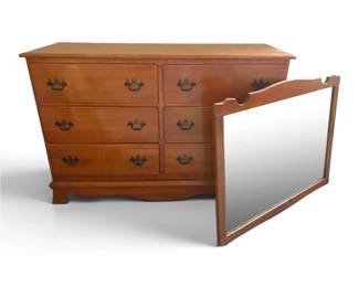 SixDrawer Wooden Dresser Mirror