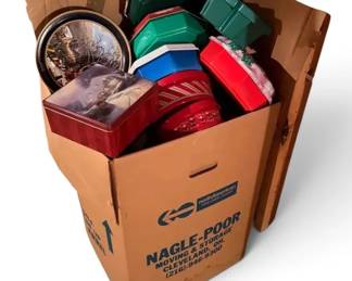Mystery Lot of Reusable ChristmasThemed Tins