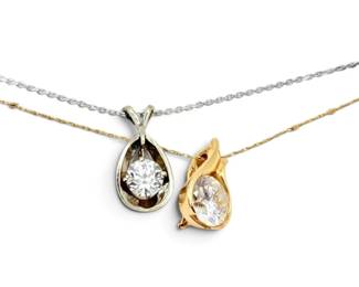 14k White Yellow Gold Necklaces 5.48g Total