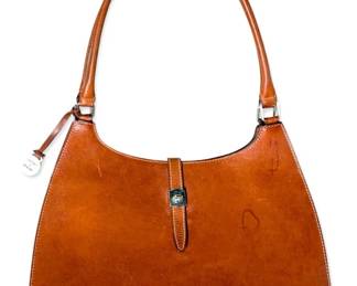 Dooney Bourke Libby Italian Leather Crescent Handbag Authentic w COA