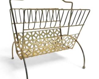 MCM GoldToned Metal Magazine Record Rack