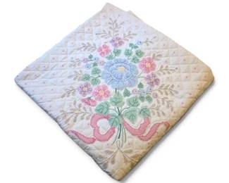 HandStitched Floral Quilt 84 x 84