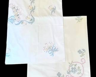 2 Floral CrossStitch Tablecloths