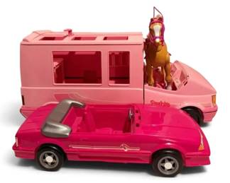 1990s Mattel Barbie Pink Convertible Car Motorhome Camper