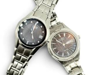 Two Citizen EcoDrive Womens Watches Both Run