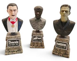 Universal Monsters Resin Bust Figurines The Wolfman, Dracula Frankenstein