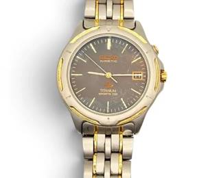 Seiko Kinetic Titanium Sports 100 Mens Watch Runs
