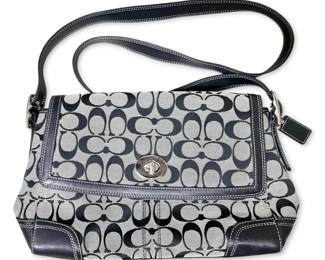 Coach Signature Canvas Shoulder Crossbody Bag Authentic w COA