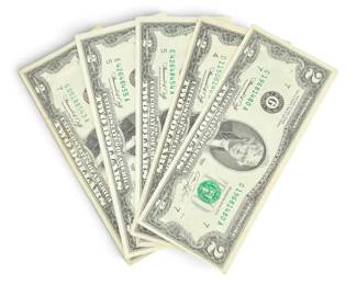 Five $2 Bills