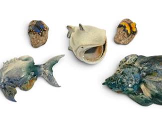 Art Pottery Fish, Butterfly Wall Pockets More