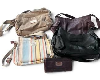 Fossil Canvas Leather Handbags