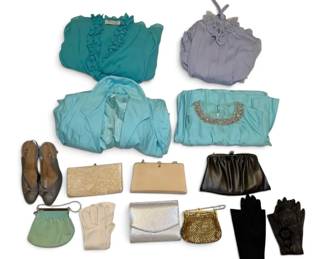 Vintage Blue Dresses, Clutches, Heels, More