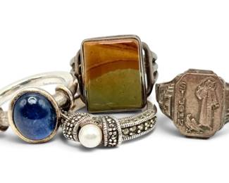 Four Sterling Silver Rings 24g Total