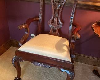 Maitland -Smith Chippendale side chair with ball & claw feet.