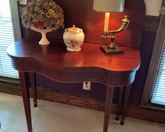 Biggs solid mahogany serpentine gate leg table