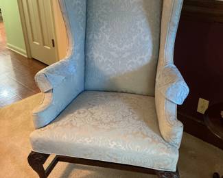Biggs Museum Queen Anne wing chair with ball & claw feet