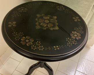 Ethan Alan side table with hand painted accents