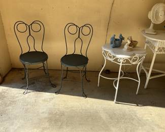 Soda fountain chairs from an old pharmacy in Ashburn.