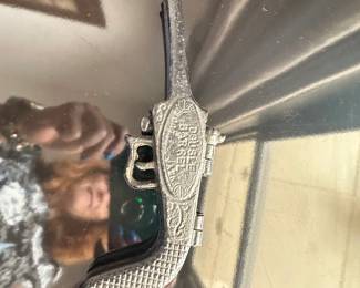 Antique Cast iron boot jack shaped like a double-barrel pistol