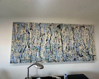 Original Splash Art on Canvas - blue/yellow/black/white