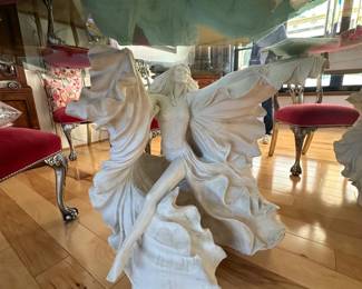 2 of 2 Woman Dancer Table Base with Square Glass Top