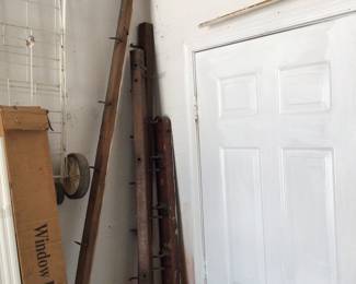 Antique butcher shop wall racks