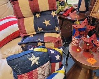 Flag Cushion and Square Pillow Stools