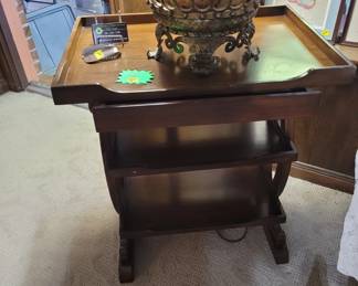 Butlers Table with Tray Wooden VINTAGE TABLE DECOR