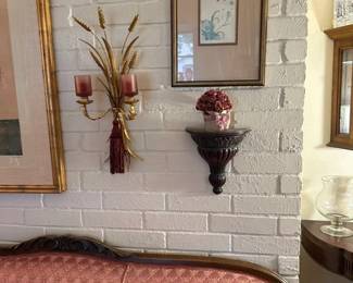 Antique Silk Couch and Matching Arm Chair