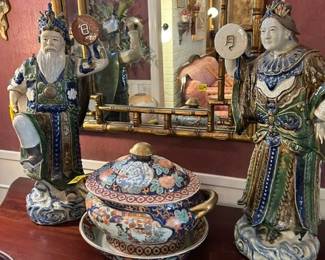 Oriental Ceramic Tall Figurines