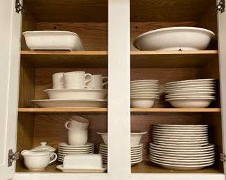 Pfaltzgraff White Service for 8 with Serving Pieces