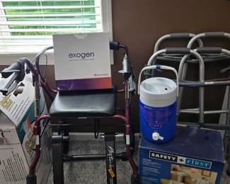 Minoura Magturbo Bike Ergo Trainer, Rollator, Exogen Ultrasound Bone Healing System, Walkers, Elevated Toilet Seat, Bedside Toilet and more