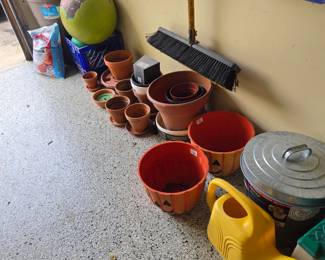 Terra Cotta Pots, Plastic Pots, Pumpkin Pots, Galvanized Garbage Can, Watering Can, and much more