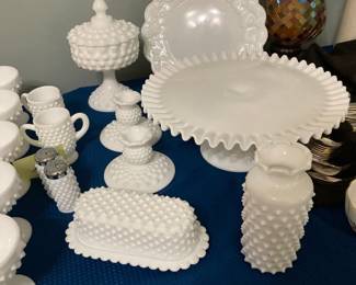 Assortment of Fenton including a wonderful Pedestal Cake Plate