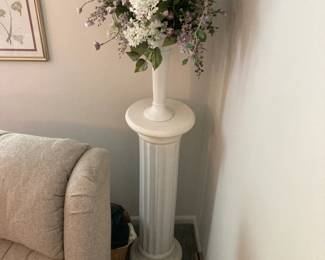 Tall Empire Column Plaster Plant Stand, Beautiful Floral Display