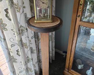 Danbury Anniversary Clock; Wood Handcrafted Plant Stand