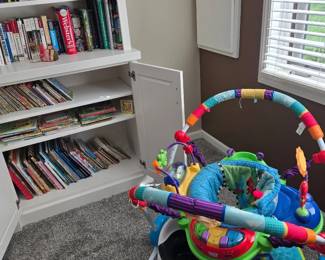Tall Bookshelf with Lower Cabinet; Childs Activity Center; Toilet Training Seat and more