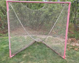 Lot #105 - Lacrosse Goal Frame with Net, Metal Construction, Portable Sports Equipment