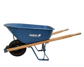 Lot #115 - Jackson Professional Tools Steel Wheelbarrow with Wooden Handles and Never-Flat Tire
