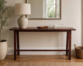 Lot #33 - Rustic Solid Wood Console Table with Traditional Mortise and Tenon Joinery