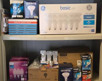 Lot #107 - Mixed Lot of LED and Halogen Light Bulbs by GE, Philips, Luxrite, Eiko, Vinaco