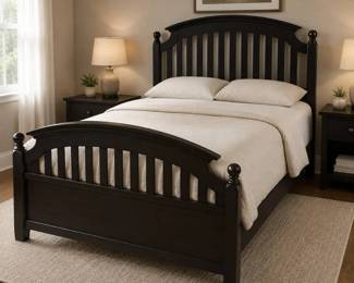 Lot #58 - Stanley Furniture Young America Full Size Arched Wooden Bed Frame